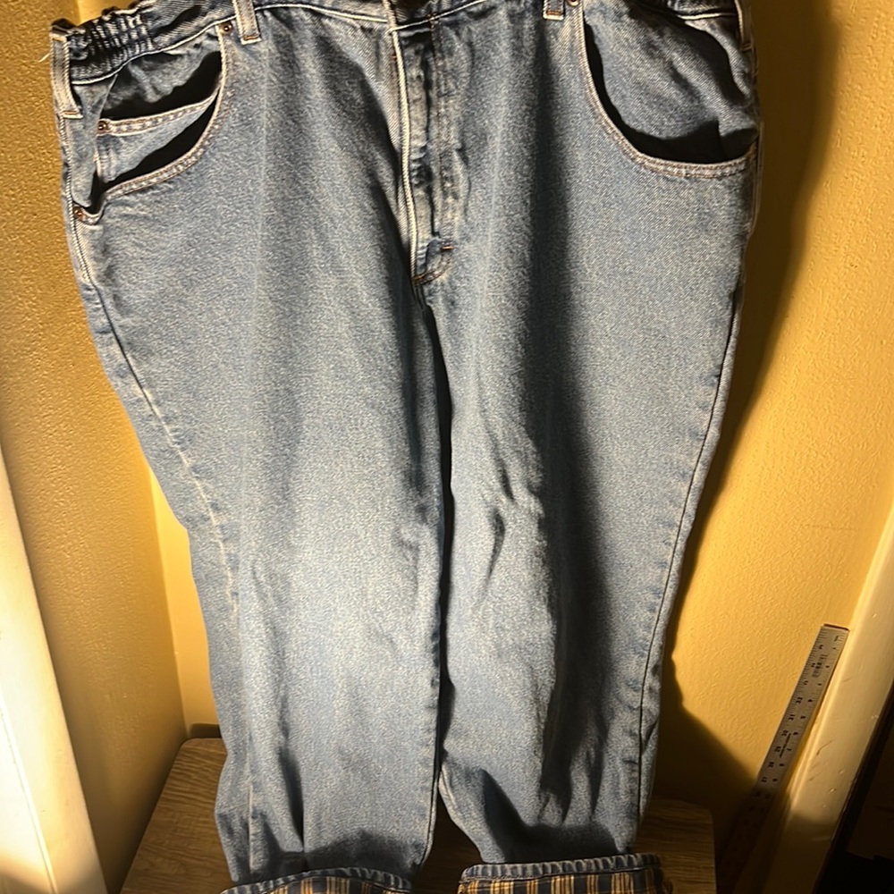 LL Bean Mens LL Bean Comfort Waist Flannel Lined Jeans Size Waist 42 Inseam 29